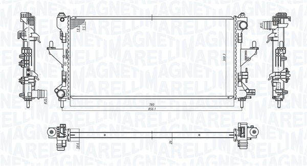 Radiator, racire motor 350213198200 MAGNETI MARELLI