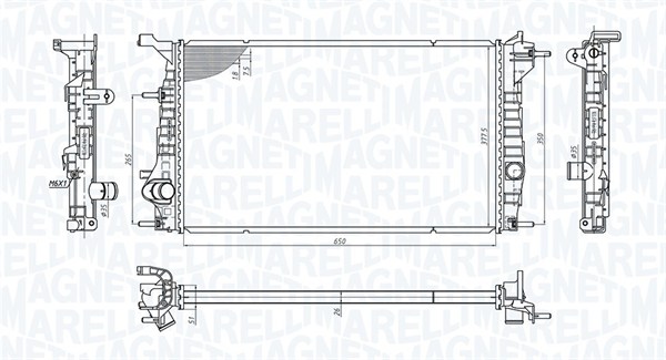 Radiator, racire motor 350213200600 MAGNETI MARELLI