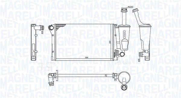 Radiator, racire motor 350213381000 MAGNETI MARELLI