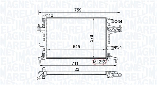 Radiator, racire motor 350213829000 MAGNETI MARELLI