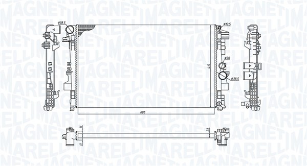 Radiator, racire motor 350213955000 MAGNETI MARELLI