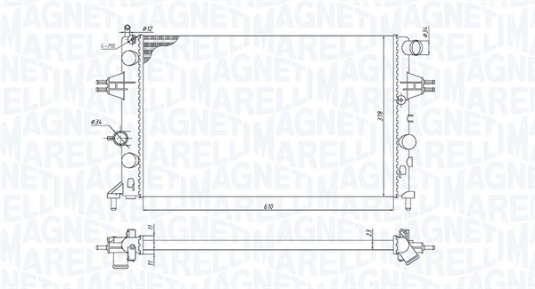 Radiator, racire motor 350213970000 MAGNETI MARELLI