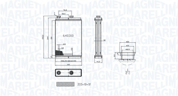 Schimbator caldura, incalzire habitaclu 350218065000 MAGNETI MARELLI