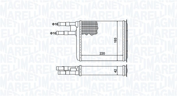 Schimbator caldura, incalzire habitaclu 350218401000 MAGNETI MARELLI
