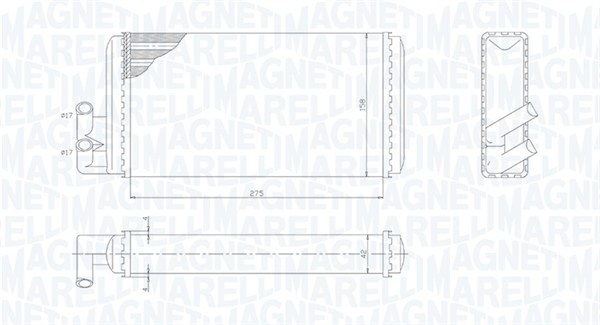 Schimbator caldura, incalzire habitaclu 350218403000 MAGNETI MARELLI