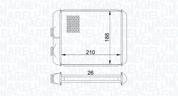 Schimbator caldura, incalzire habitaclu 350218407000 MAGNETI MARELLI