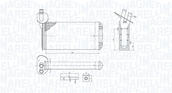 Schimbator caldura, incalzire habitaclu 350218410000 MAGNETI MARELLI