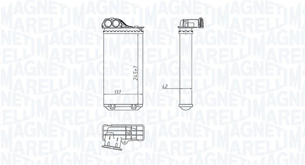 Schimbator caldura, incalzire habitaclu 350218411000 MAGNETI MARELLI
