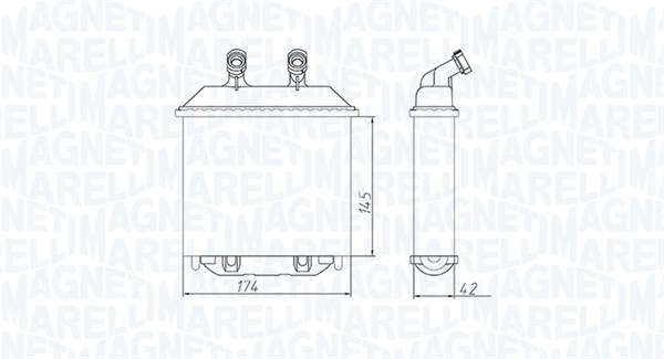 Schimbator caldura, incalzire habitaclu 350218415000 MAGNETI MARELLI