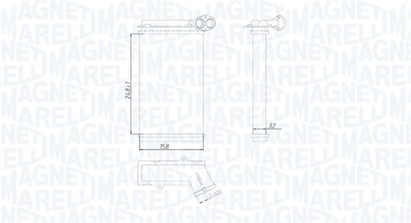 Schimbator caldura, incalzire habitaclu 350218422000 MAGNETI MARELLI