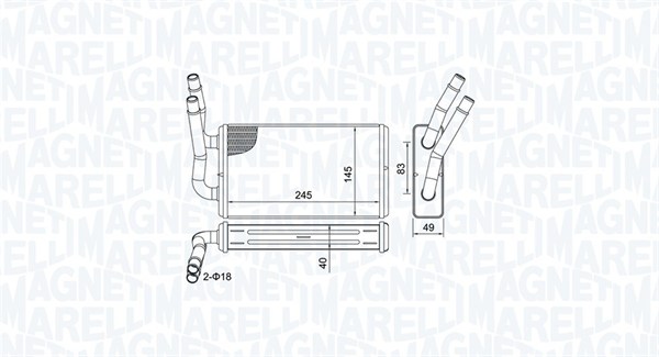 Schimbator caldura, incalzire habitaclu 350218450000 MAGNETI MARELLI