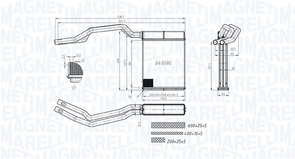 Schimbator caldura, incalzire habitaclu 350218453000 MAGNETI MARELLI