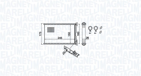 Schimbator caldura, incalzire habitaclu 350218455000 MAGNETI MARELLI