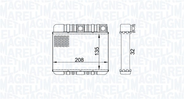 Schimbator caldura, incalzire habitaclu 350218469000 MAGNETI MARELLI