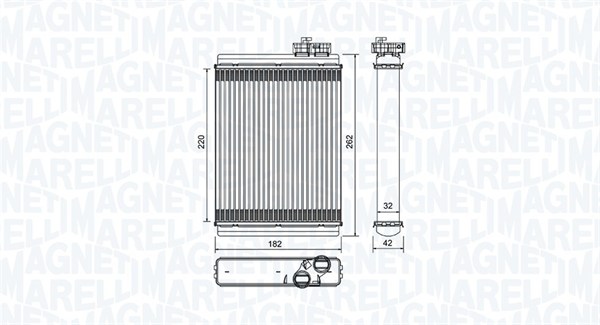 Schimbator caldura, incalzire habitaclu 350218471000 MAGNETI MARELLI