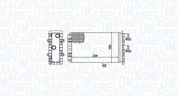 Schimbator caldura, incalzire habitaclu 350218475000 MAGNETI MARELLI