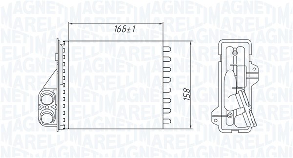 Schimbator caldura, incalzire habitaclu 350218479000 MAGNETI MARELLI