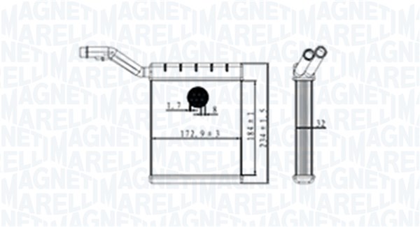 Schimbator caldura, incalzire habitaclu 350218480000 MAGNETI MARELLI