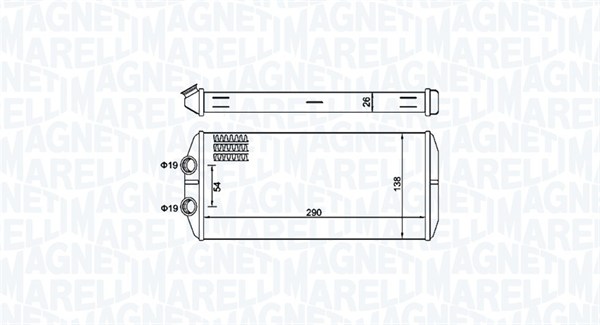 Schimbator caldura, incalzire habitaclu 350218497000 MAGNETI MARELLI