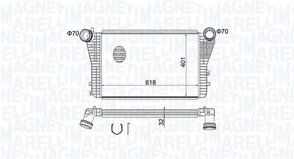 Intercooler, compresor 351319204030 MAGNETI MARELLI