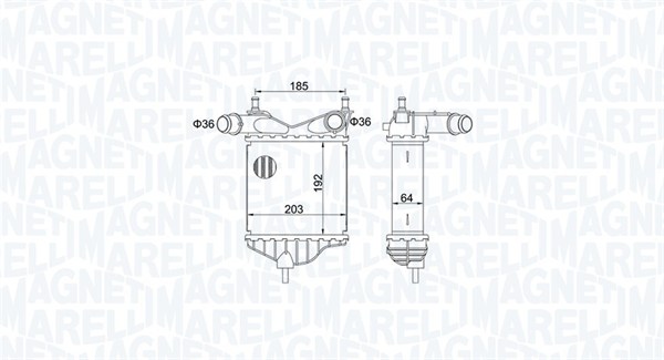 Intercooler, compresor 351319204080 MAGNETI MARELLI