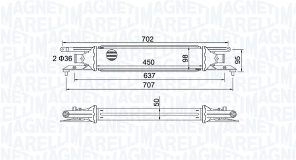 Intercooler, compresor 351319204090 MAGNETI MARELLI