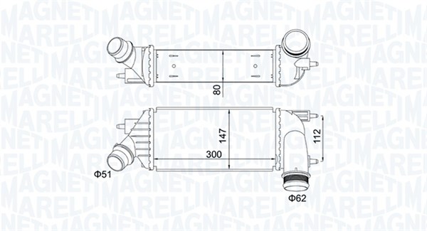 Intercooler, compresor 351319204140 MAGNETI MARELLI