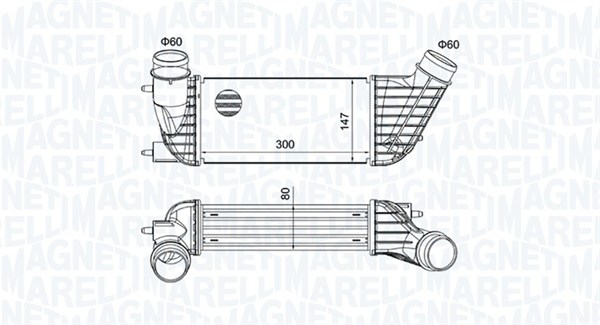 Intercooler, compresor 351319204260 MAGNETI MARELLI