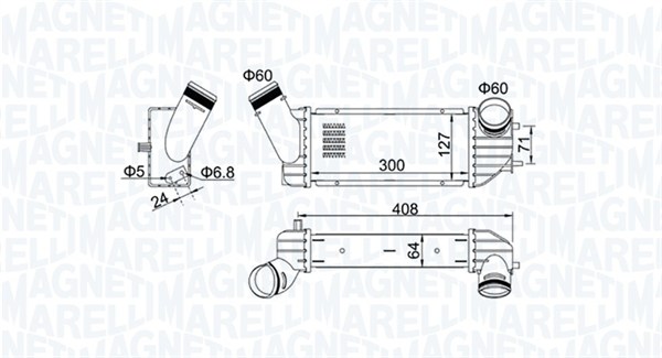 Intercooler, compresor 351319204340 MAGNETI MARELLI