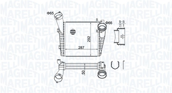 Intercooler, compresor 351319204400 MAGNETI MARELLI