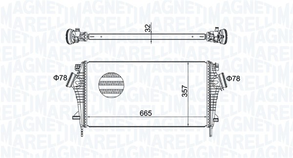 Intercooler, compresor 351319204440 MAGNETI MARELLI