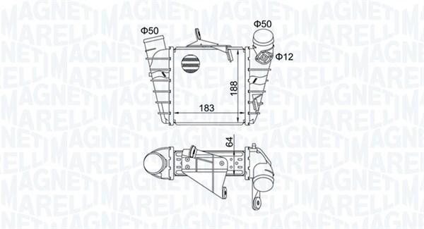 Intercooler, compresor 351319204750 MAGNETI MARELLI