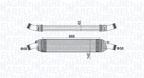 Intercooler, compresor 351319204820 MAGNETI MARELLI