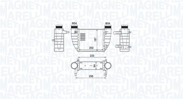 Intercooler, compresor 351319204850 MAGNETI MARELLI