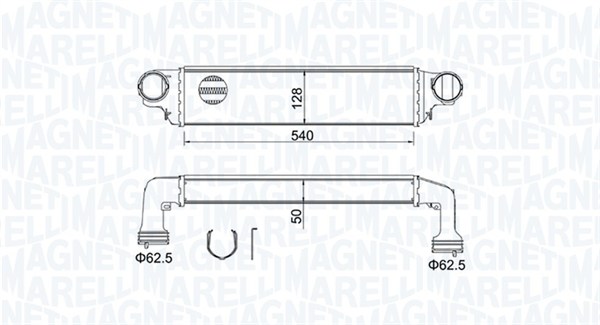 Intercooler, compresor 351319204890 MAGNETI MARELLI