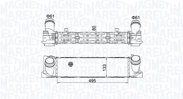 Intercooler, compresor 351319204900 MAGNETI MARELLI