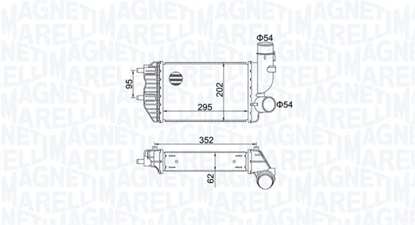 Intercooler, compresor 351319205000 MAGNETI MARELLI