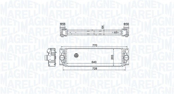 Intercooler, compresor 351319205050 MAGNETI MARELLI