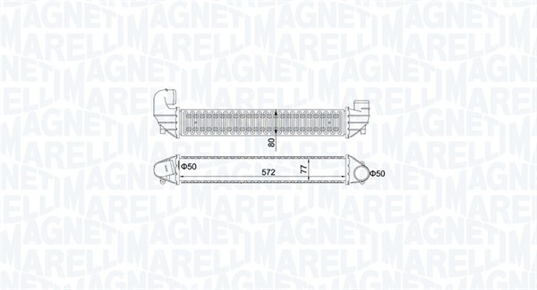 Intercooler, compresor 351319205270 MAGNETI MARELLI