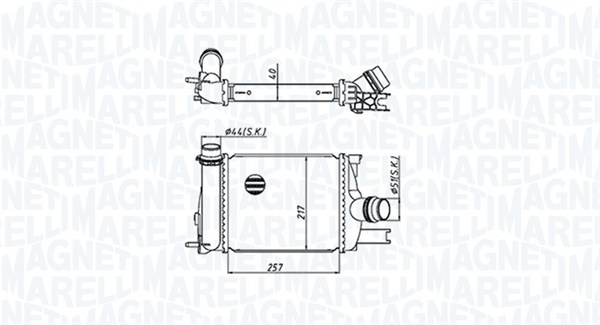 Intercooler, compresor 351319205390 MAGNETI MARELLI