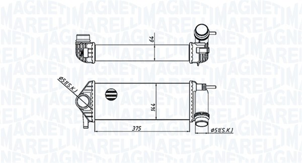 Intercooler, compresor 351319205510 MAGNETI MARELLI