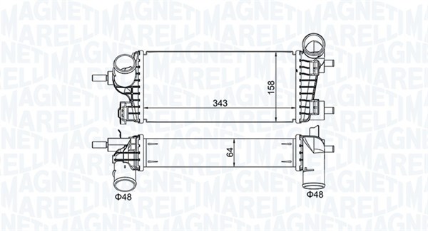 Intercooler, compresor 351319205550 MAGNETI MARELLI