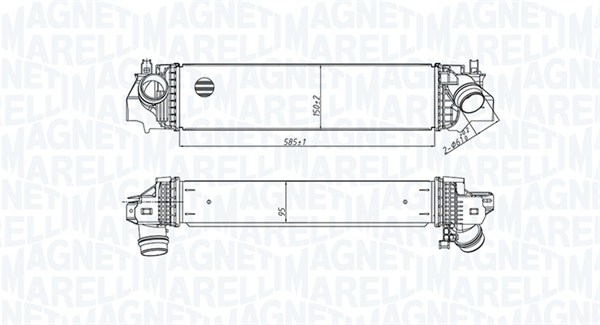 Intercooler, compresor 351319205560 MAGNETI MARELLI