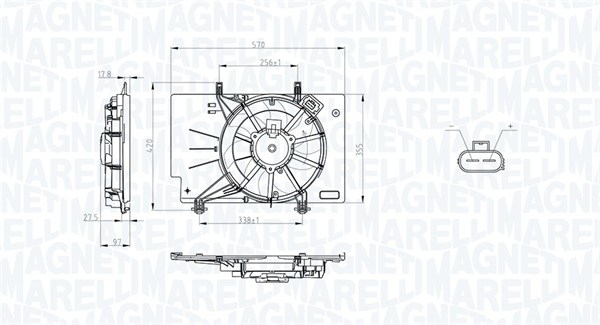 Ventilator, radiator 069422734010 MAGNETI MARELLI