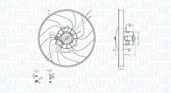 Ventilator, radiator 069422756010 MAGNETI MARELLI