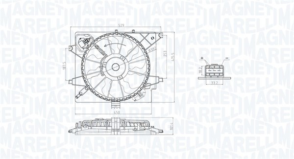 Ventilator, radiator 069422789010 MAGNETI MARELLI