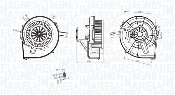 Ventilator, habitaclu 069412211010 MAGNETI MARELLI