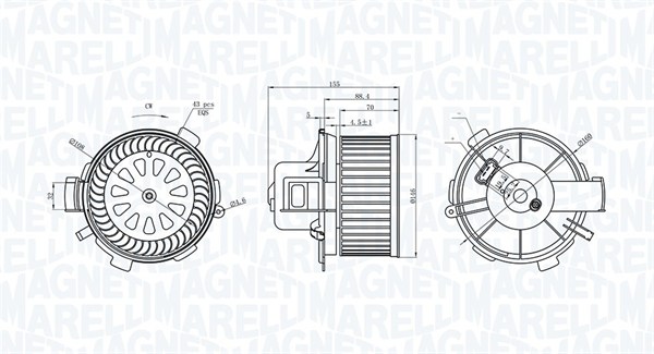 Ventilator, habitaclu 069412226010 MAGNETI MARELLI