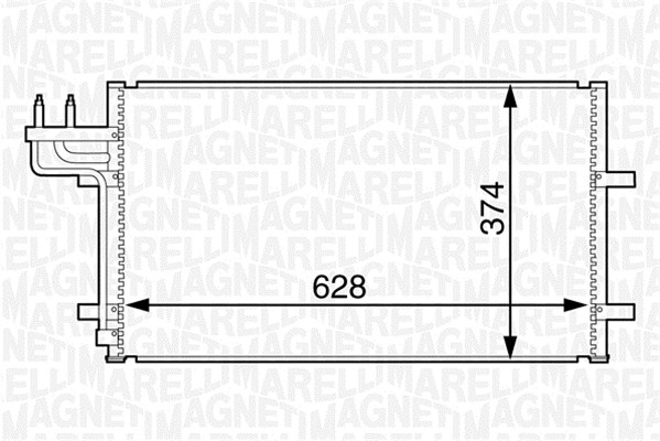 Condensator, climatizare 350203601000 MAGNETI MARELLI