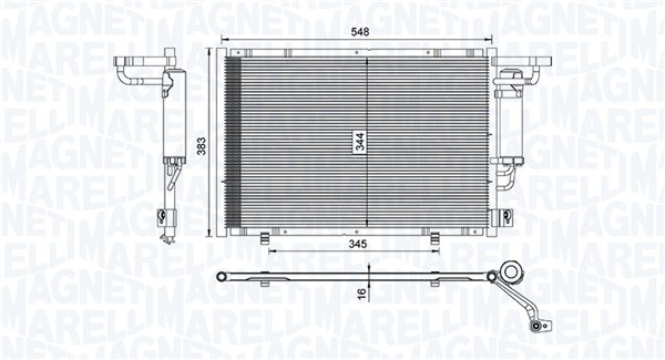 Condensator, climatizare 350203100600 MAGNETI MARELLI